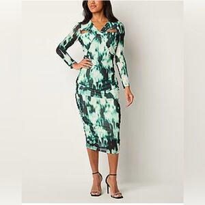 BOLD elements Elegant Green and Black Dress